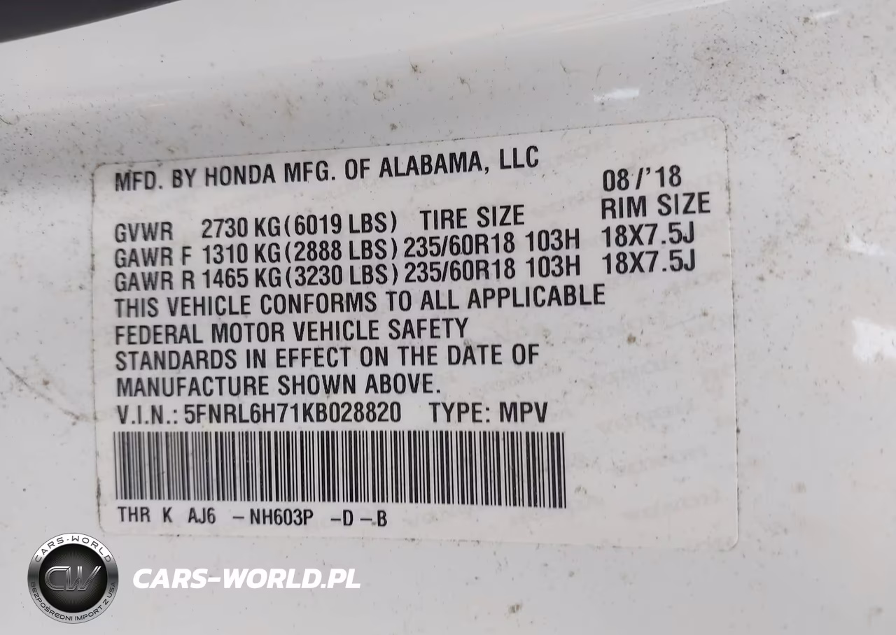 2019 Honda Odyssey Ex-L VIN:5FNRL6H71KB028820 - 9