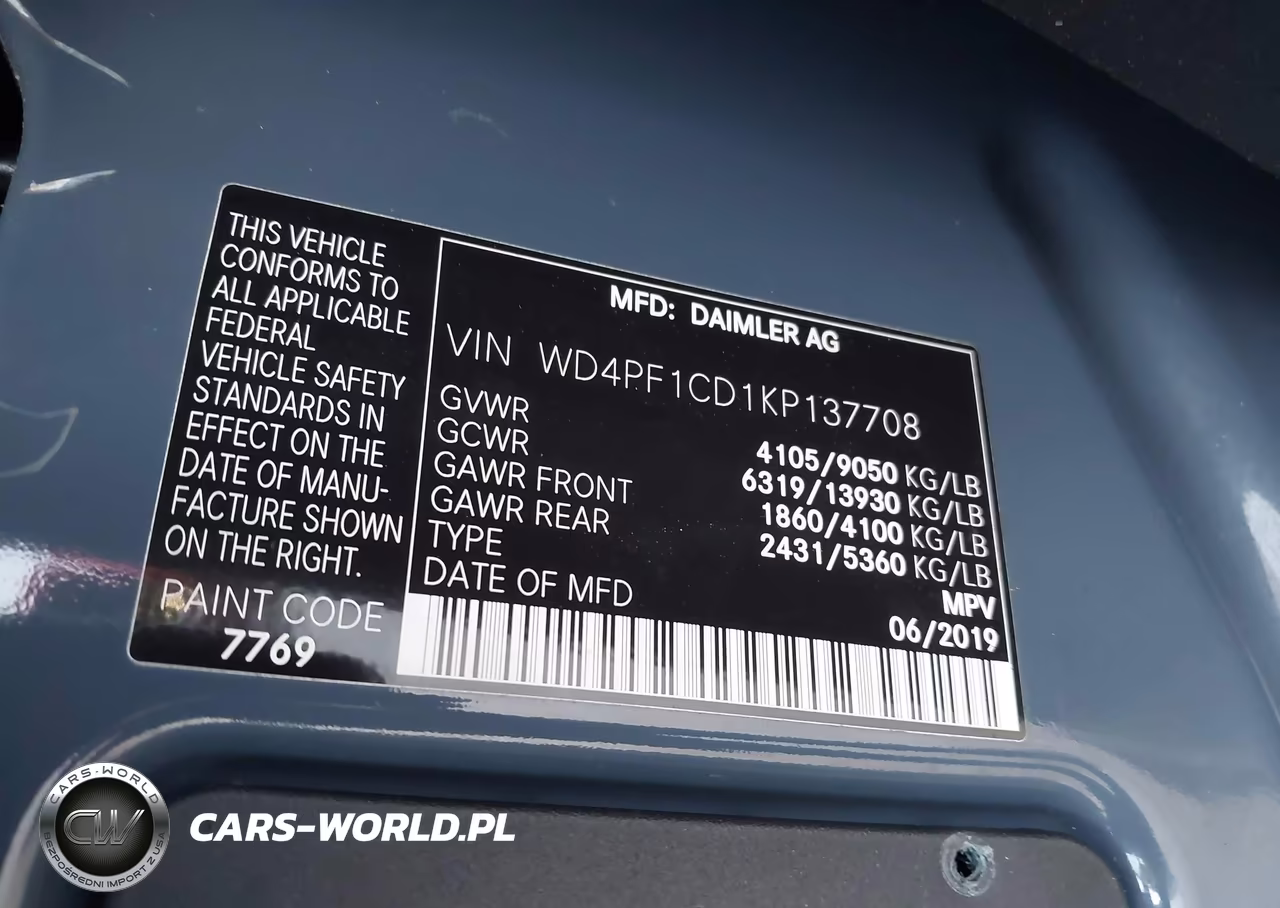 2019 Mercedes-Benz Sprinter 2500 High Roof V6 VIN:WD4PF1CD1KP137708 - 9