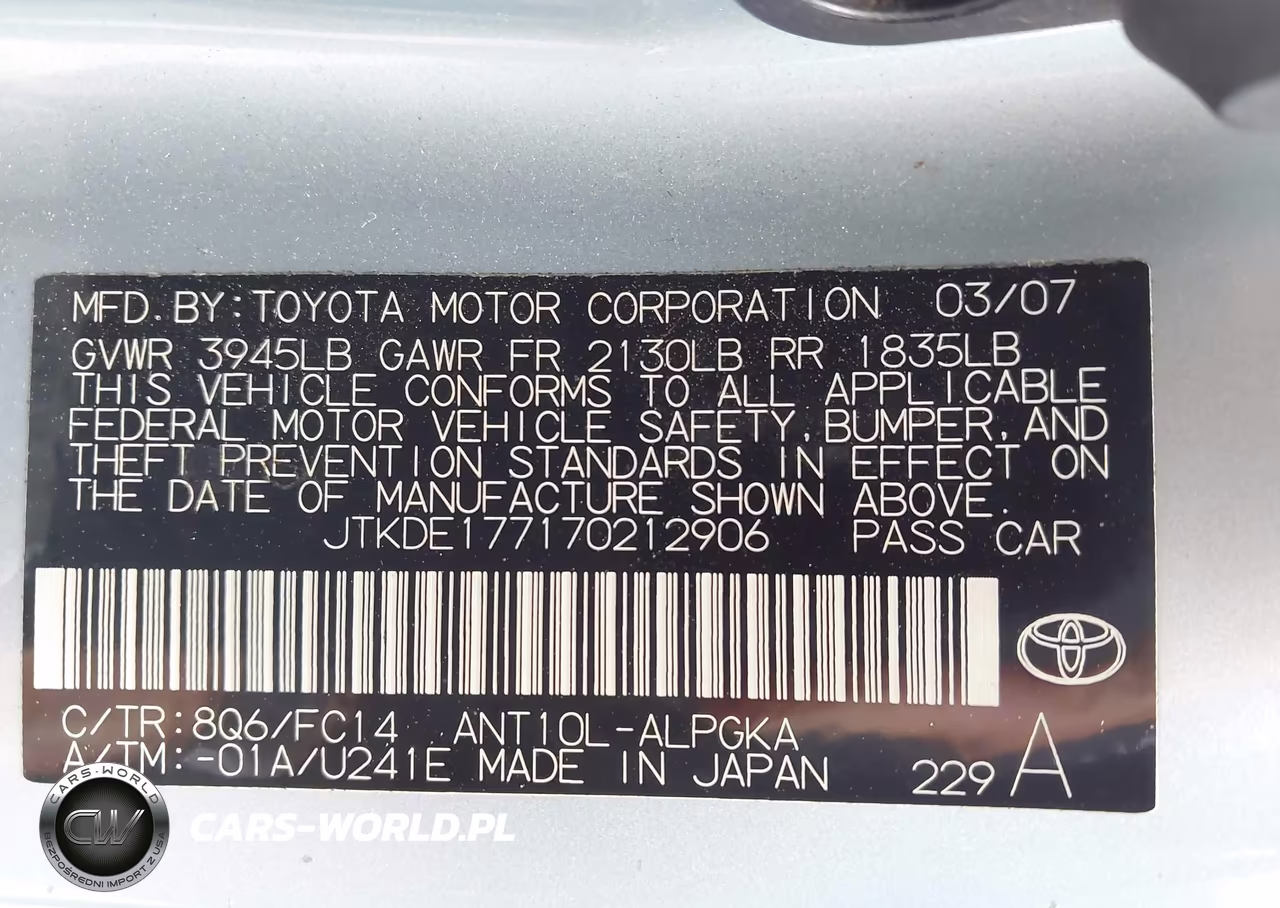 2007 Scion Tc VIN:JTKDE177170212906 - 9