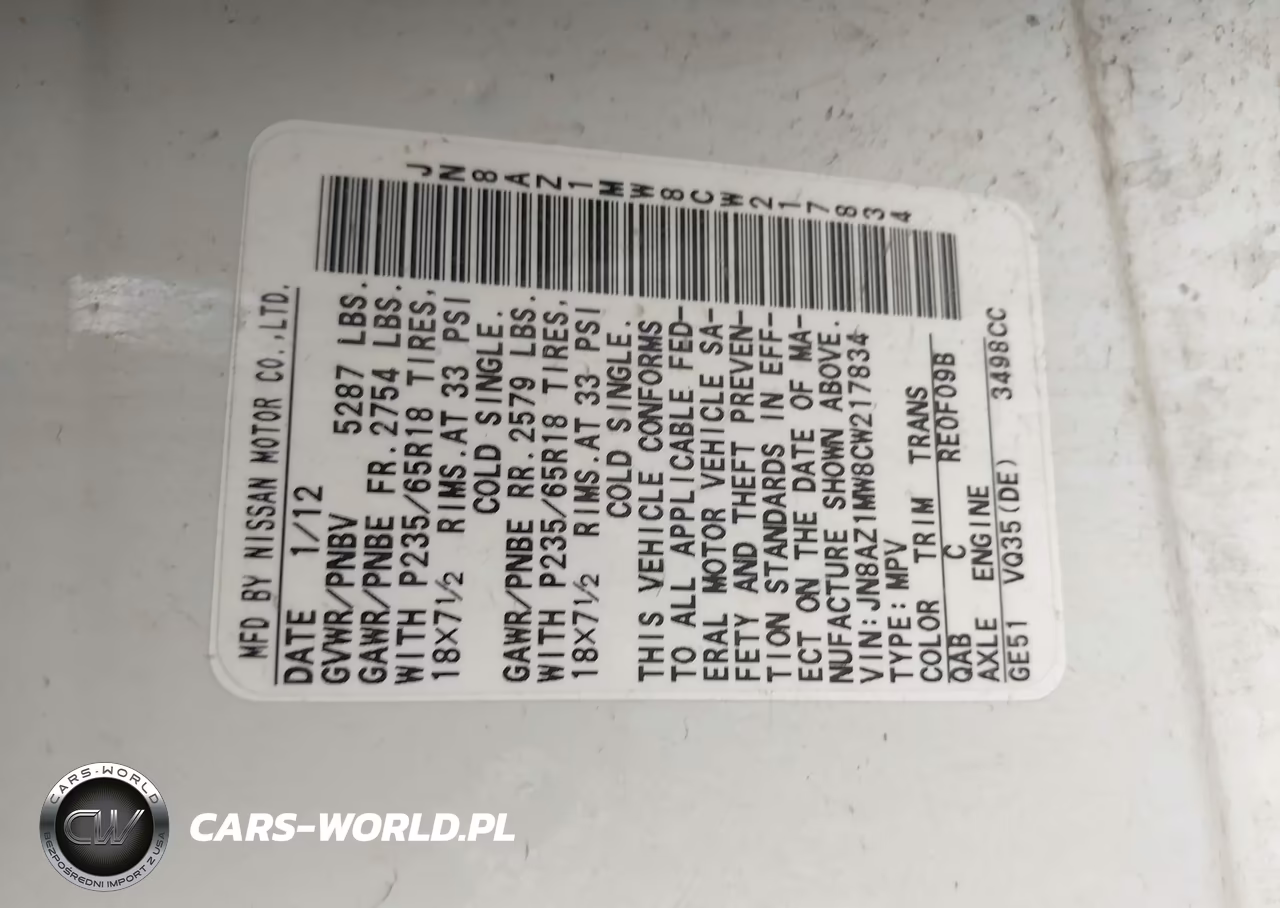 2012 Nissan Murano Sl VIN:JN8AZ1MW8CW217834 - 9