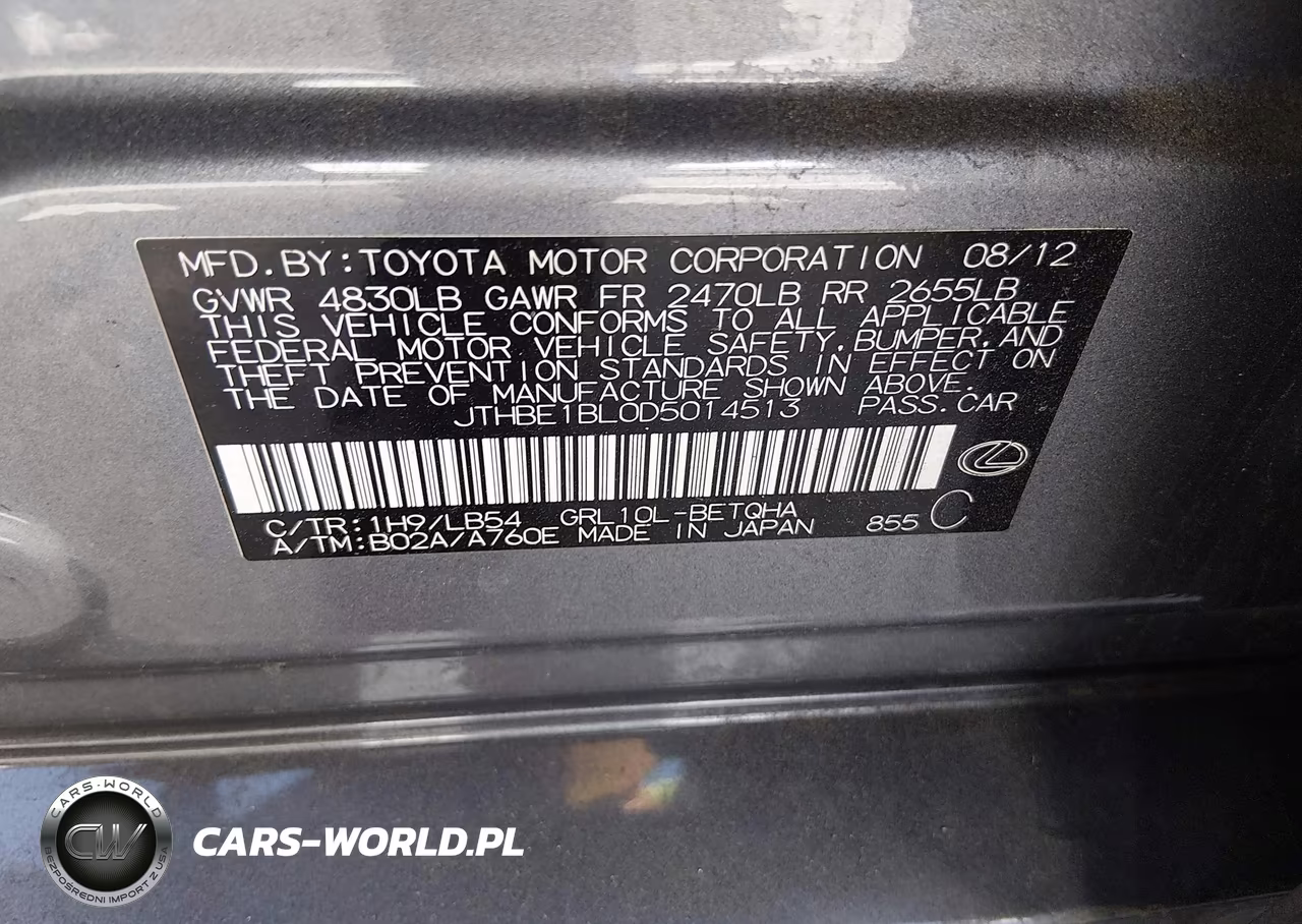 2013 Lexus Gs 350 VIN:JTHBE1BL0D5014513 - 9
