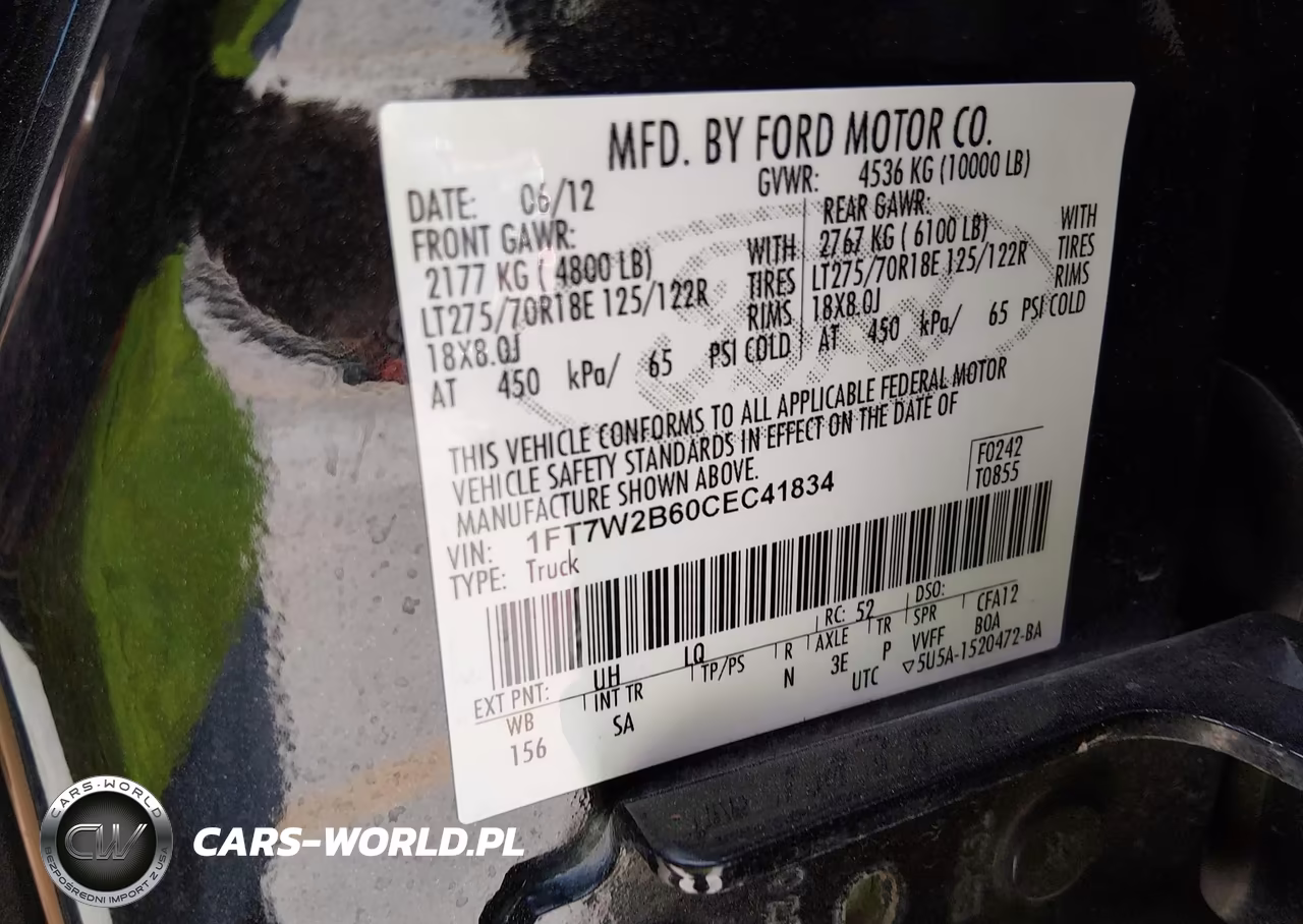 2012 Ford F-250 King Ranch VIN:1FT7W2B60CEC41834 - 9