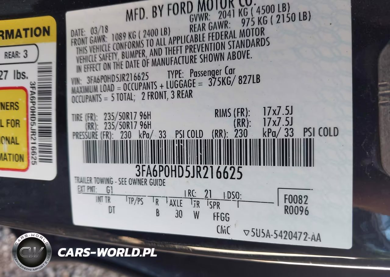 2018 Ford Fusion Se VIN:3FA6P0HD5JR216625 - 9