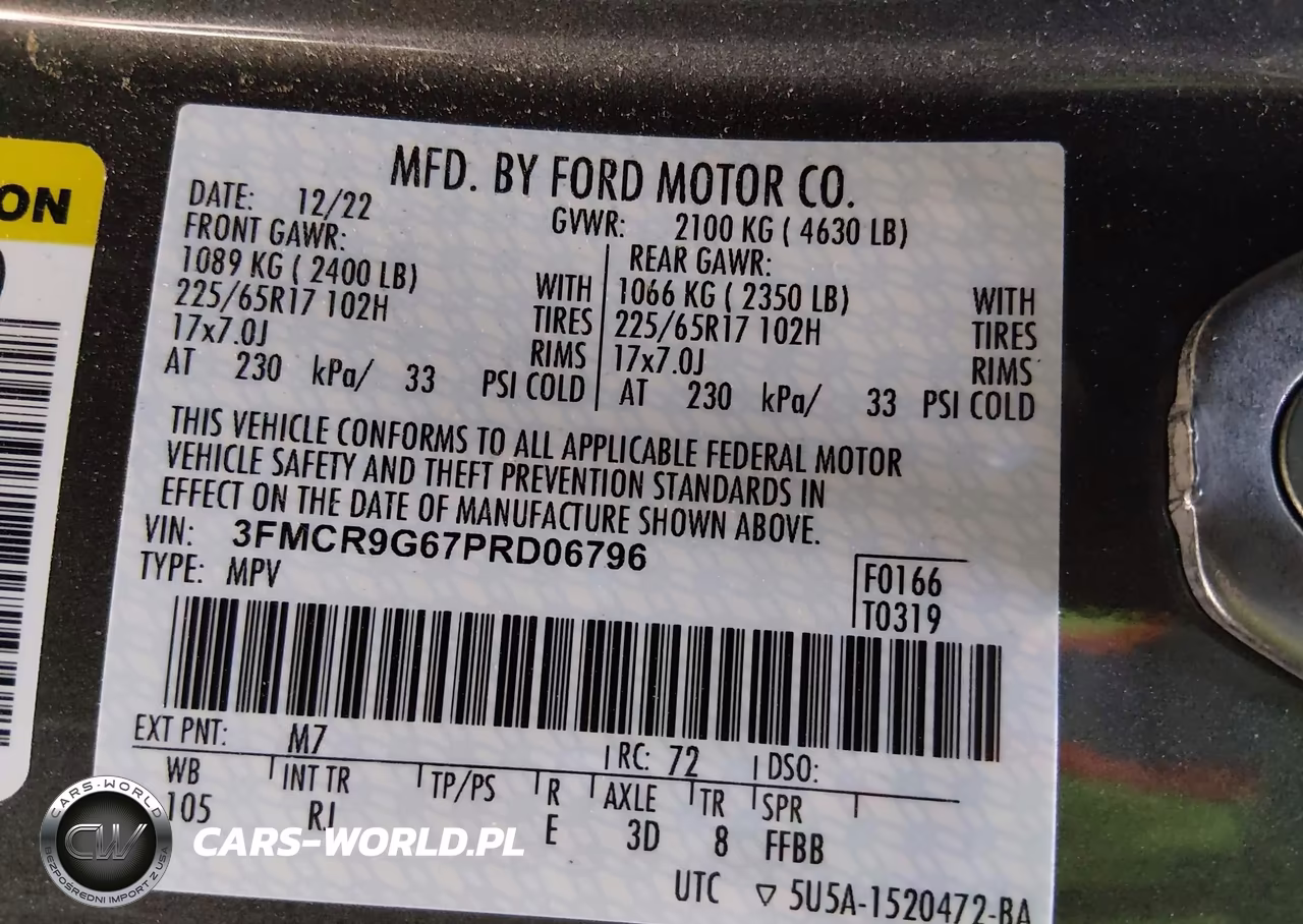 2023 Ford Bronco Sport Heritage VIN:3FMCR9G67PRD06796 - 9