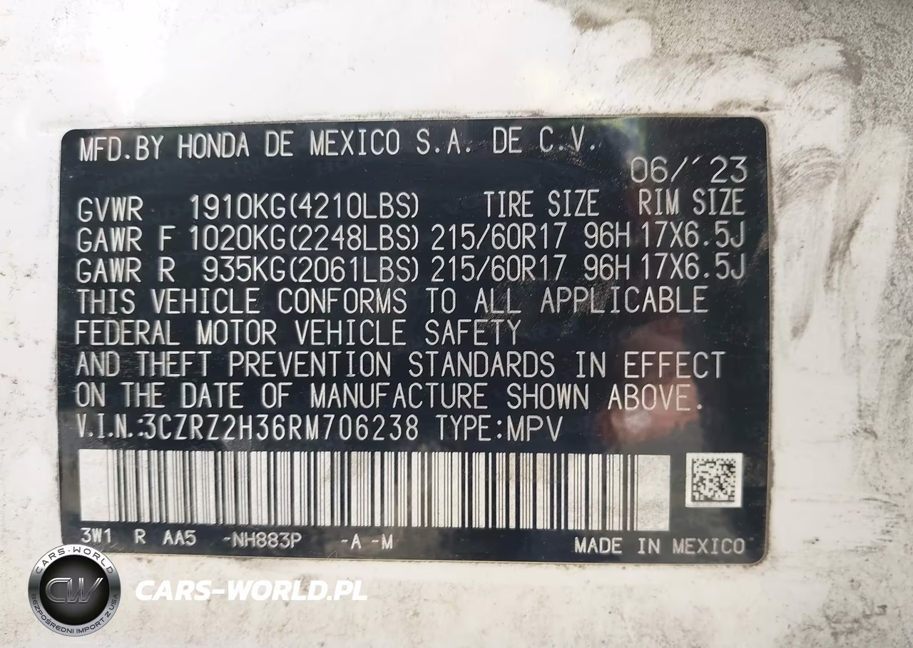 2024 Honda Hr-V Awd Lx VIN:3CZRZ2H36RM706238 - 9