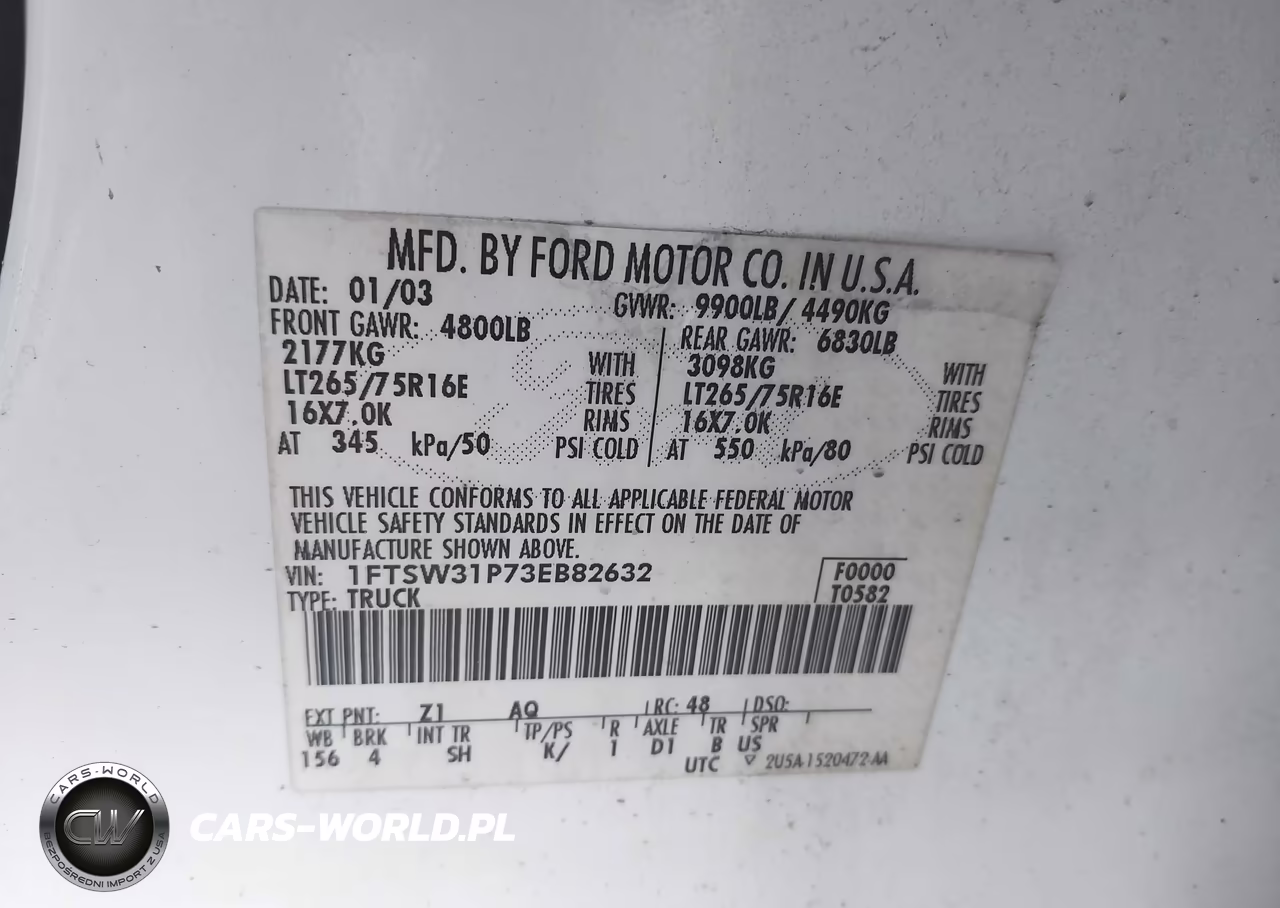 2003 Ford F-350 Lariat-Xl-Xlt VIN:1FTSW31P73EB82632 - 9