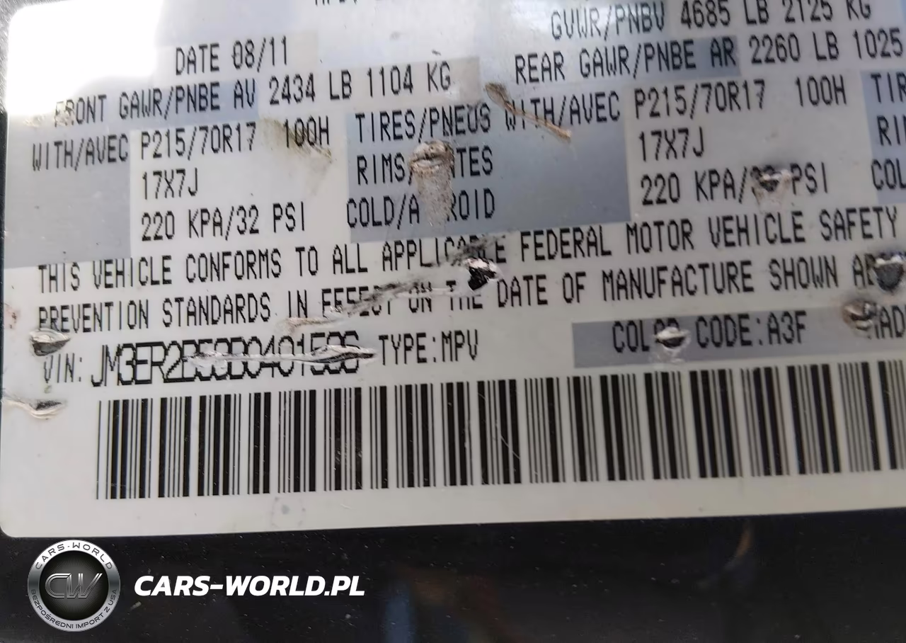 2011 Mazda Cx-7 I Sport VIN:JM3ER2B53B0401536 - 9