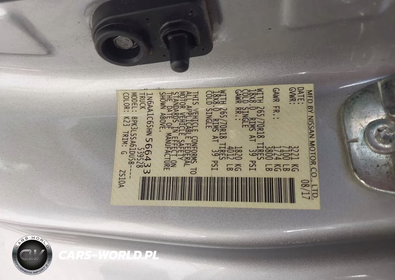 2017 Nissan Titan Sv VIN:1N6AA1C65HN566433 - 9