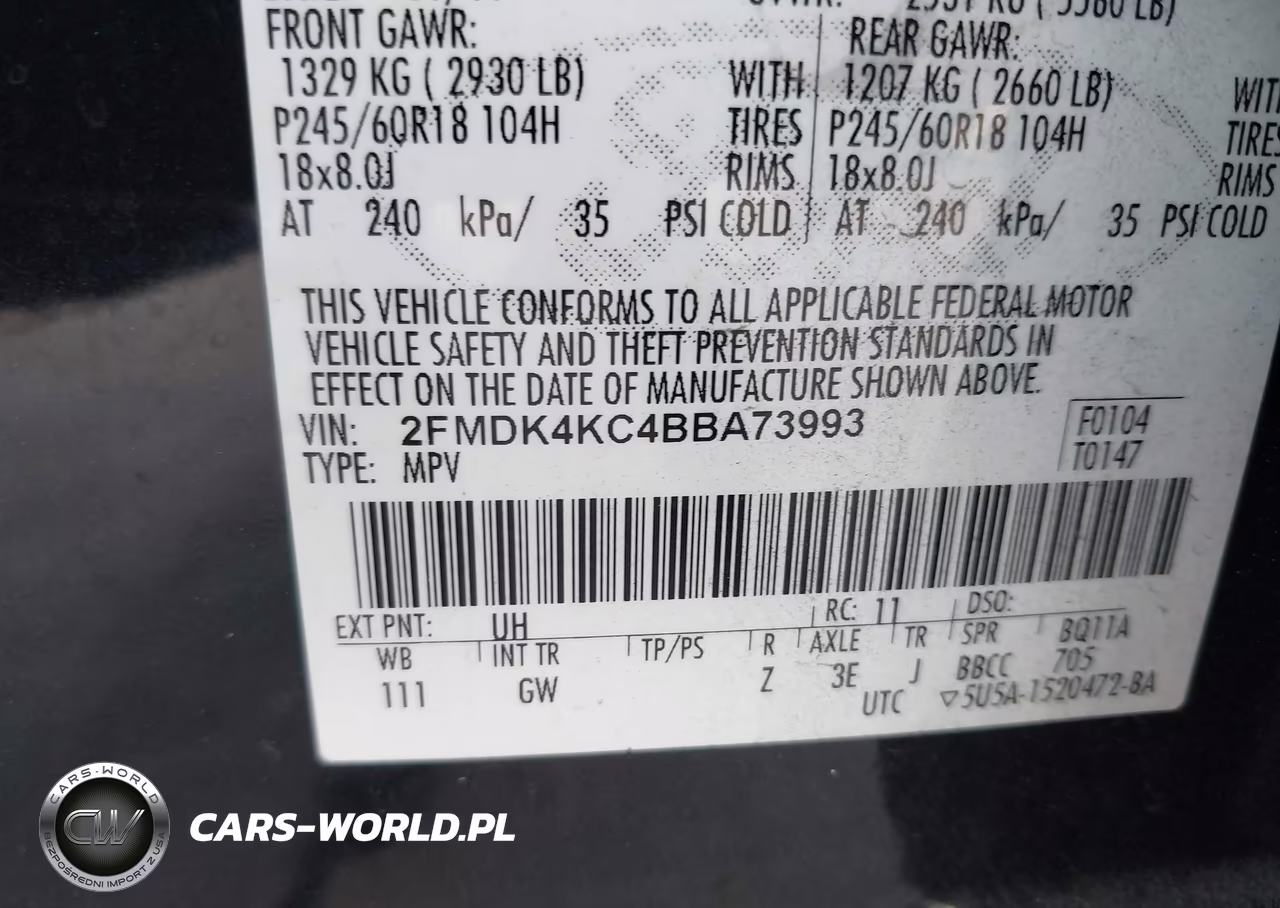 2011 Ford Edge Limited VIN:2FMDK4KC4BBA73993 - 9