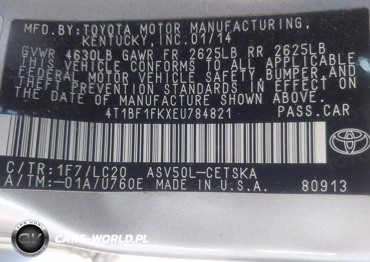 2014 Toyota Camry Se VIN:4T1BF1FKXEU784821 - 9