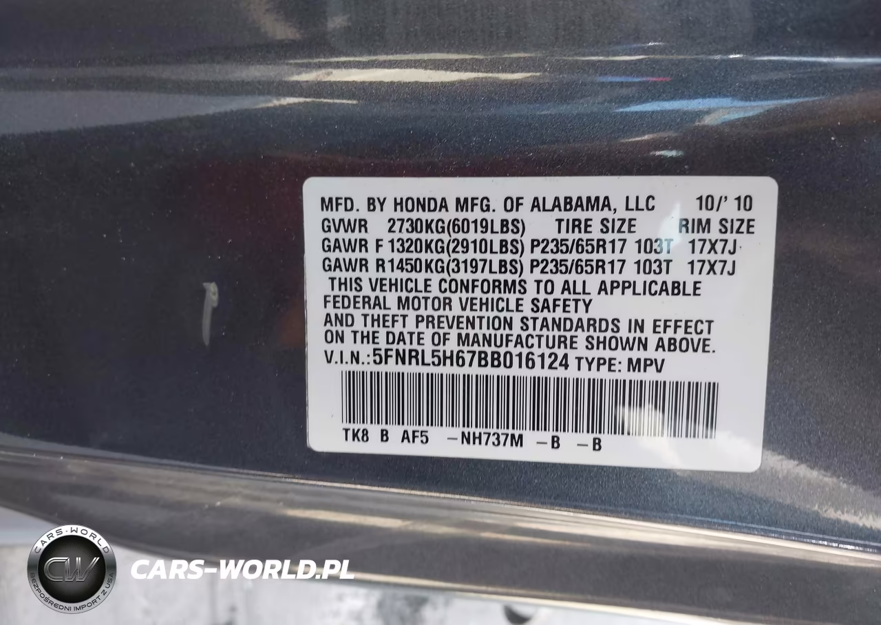 2011 Honda Odyssey Ex-L VIN:5FNRL5H67BB016124 - 9
