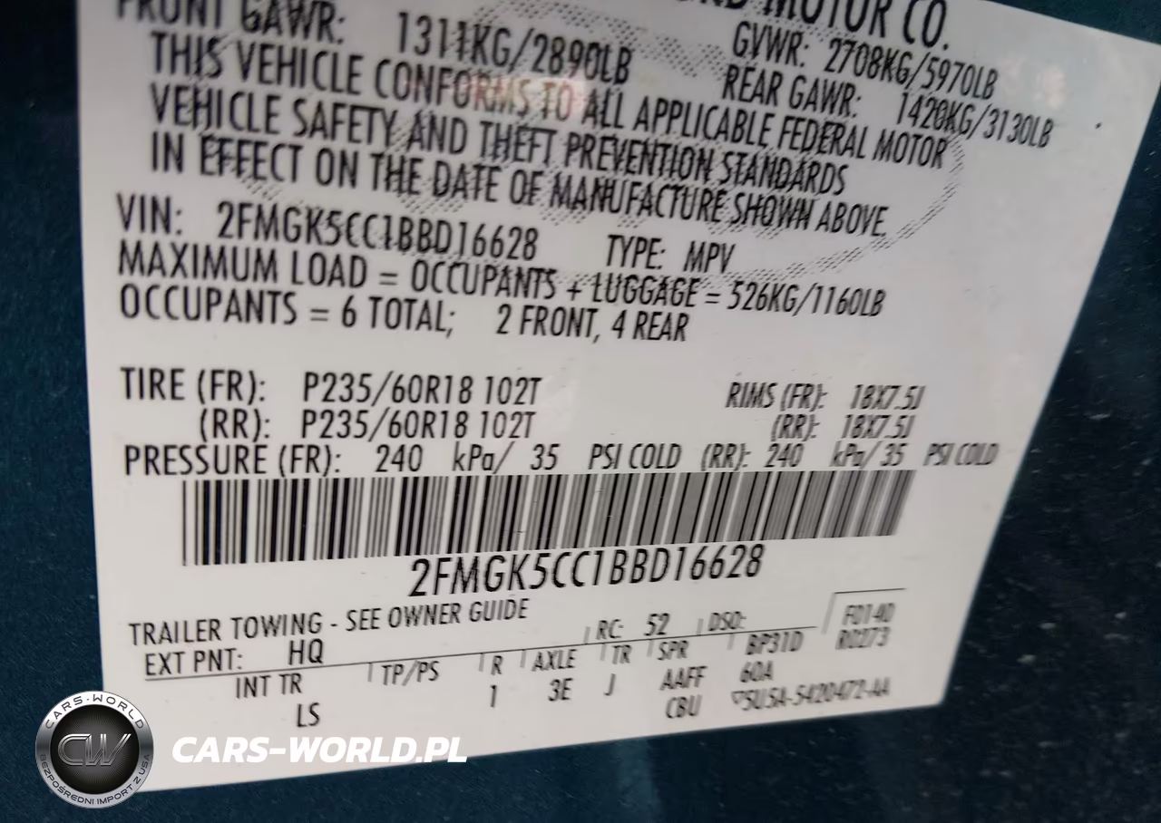 2011 Ford Flex Sel VIN:2FMGK5CC1BBD16628 - 9