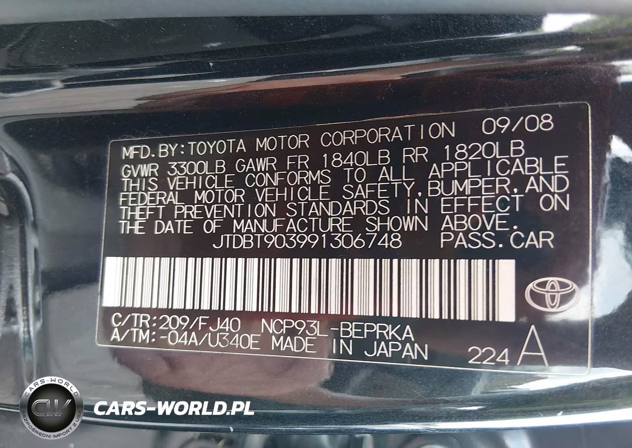 2009 Toyota Yaris VIN:JTDBT903991306748 - 9