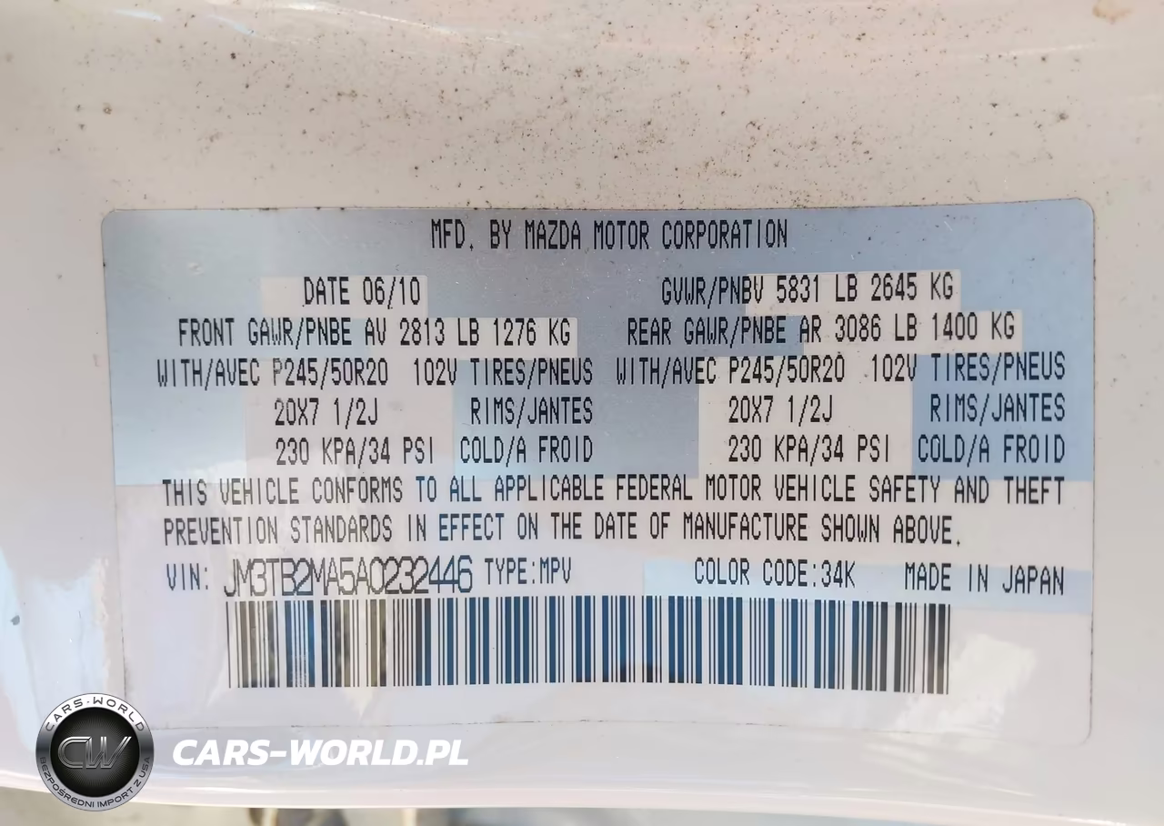 2010 Mazda Cx-9 Grand Touring VIN:JM3TB2MA5A0232446 - 9