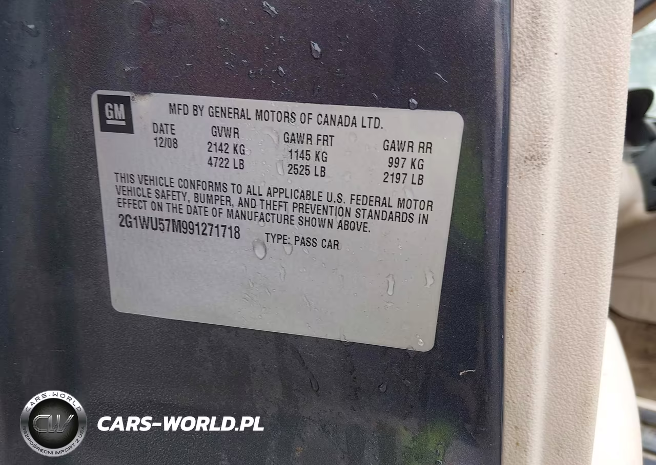 2009 Chevrolet Impala Ltz VIN:2G1WU57M991271718 - 9