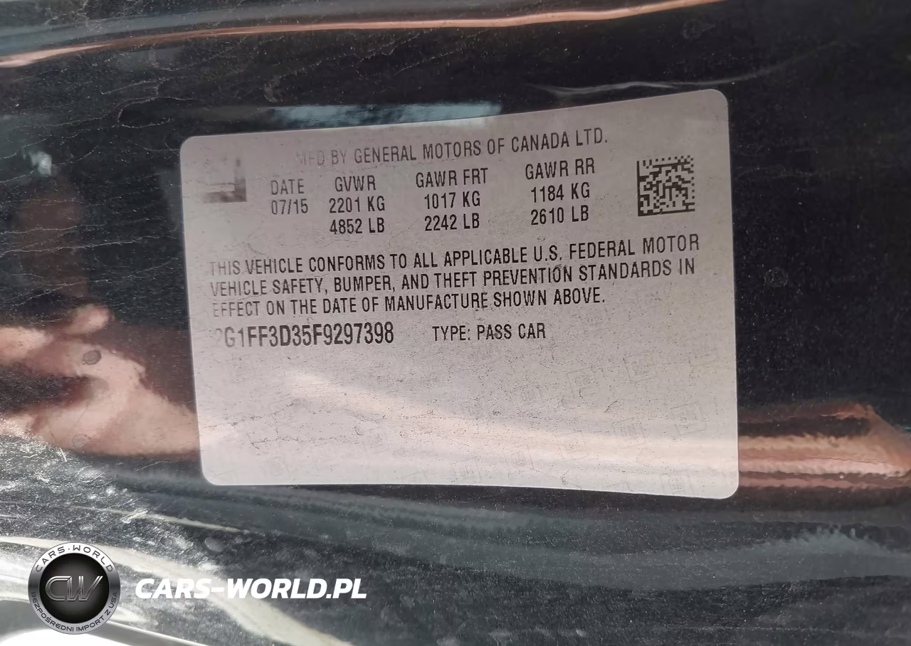 2015 Chevrolet Camaro 2Lt VIN:2G1FF3D35F9297398 - 9