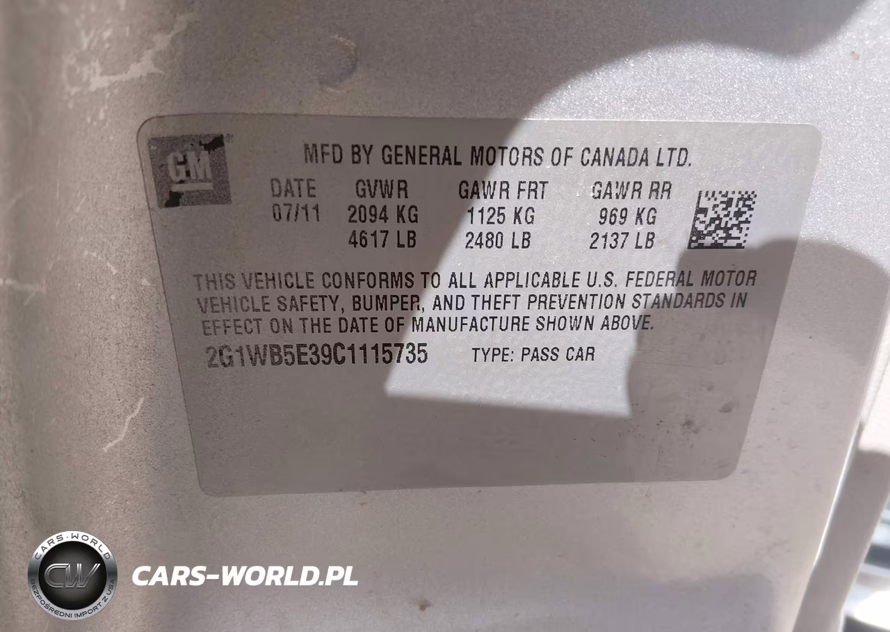 2012 Chevrolet Impala Lt VIN:2G1WB5E39C1115735 - 9