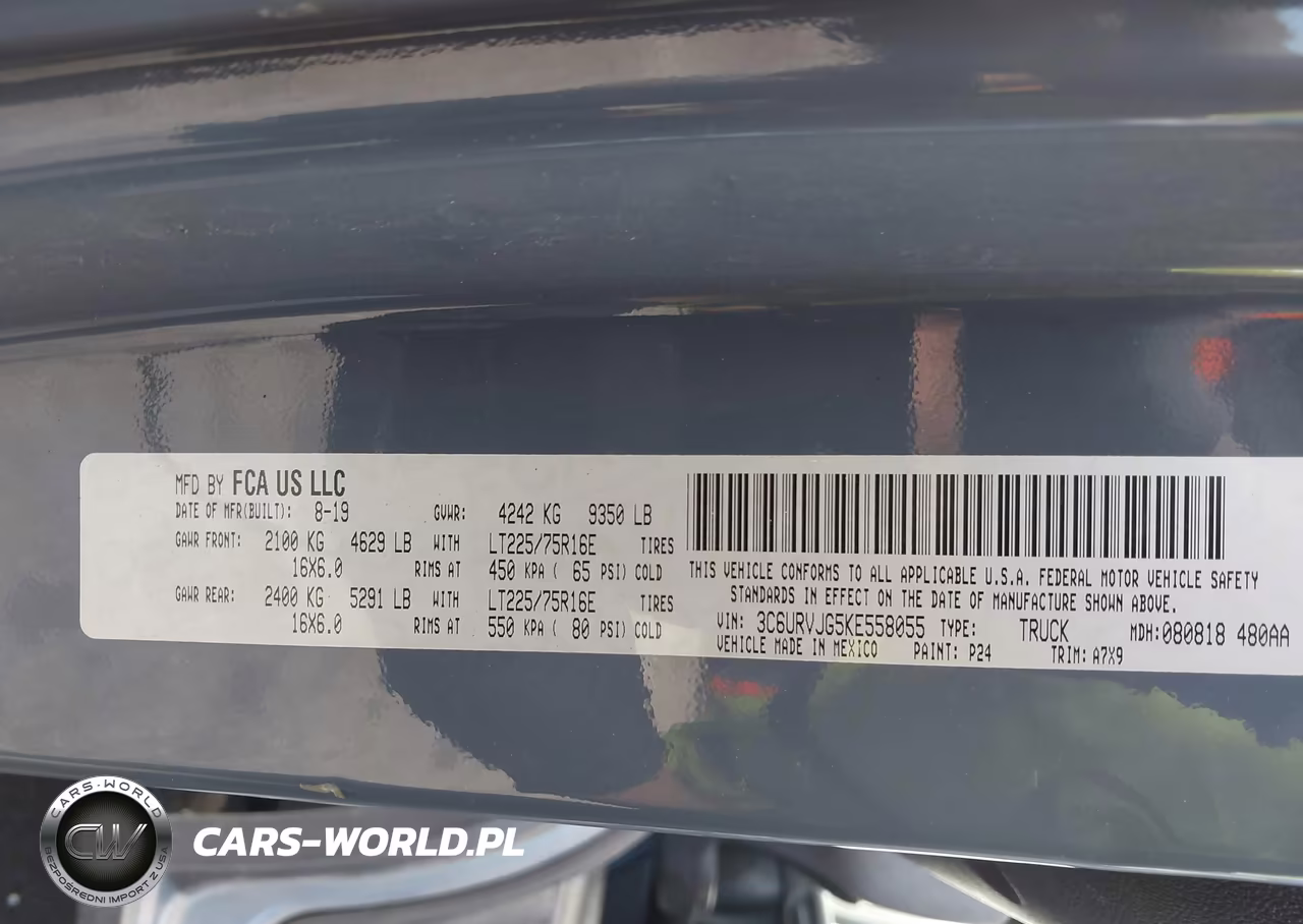 2019 Ram Promaster 3500 Cargo Van High Roof 159 Wb Ext VIN:3C6URVJG5KE558055 - 9