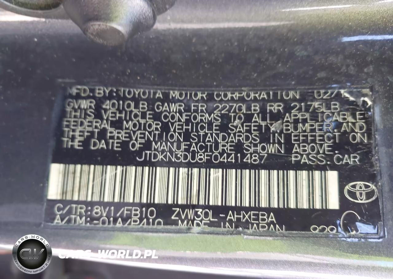 2015 Toyota Prius Two VIN:JTDKN3DU8F0441487 - 9