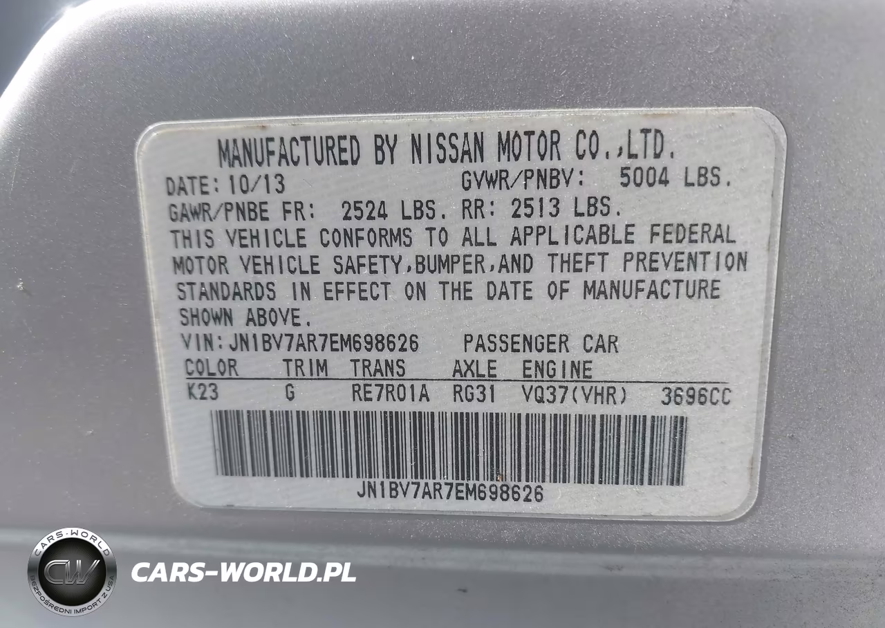 2014 Infiniti Q50 Sport VIN:JN1BV7AR7EM698626 - 9