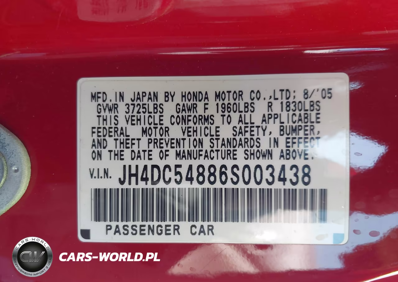 2006 Acura Rsx VIN:JH4DC54886S003438 - 9