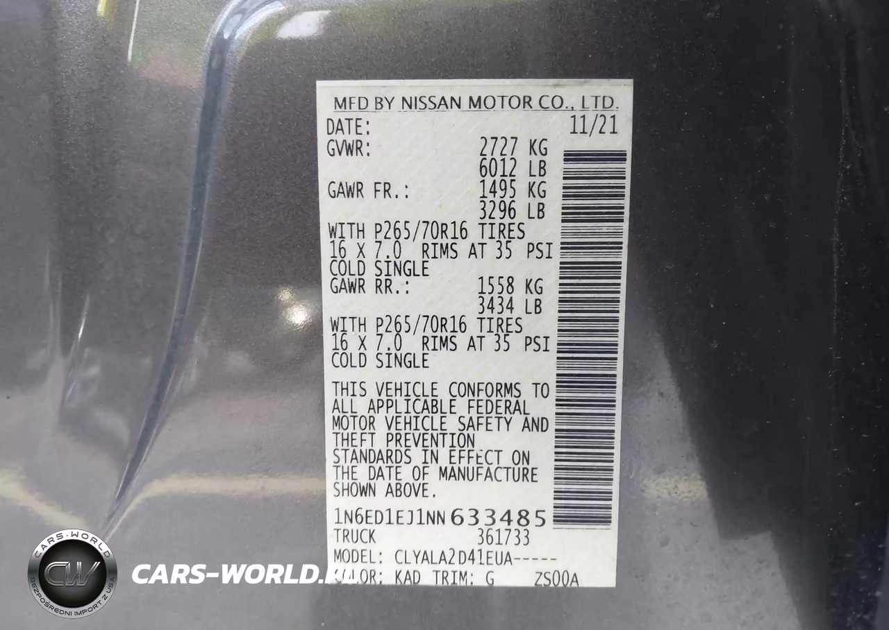 2022 Nissan Frontier S 4X2 VIN:1N6ED1EJ1NN633485 - 9