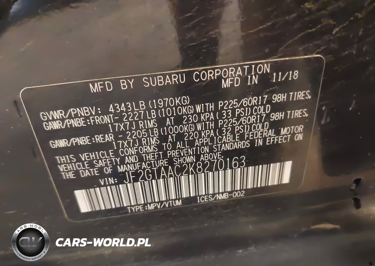 2019 Subaru Crosstrek 2.0I VIN:JF2GTAAC2K8270163 - 9