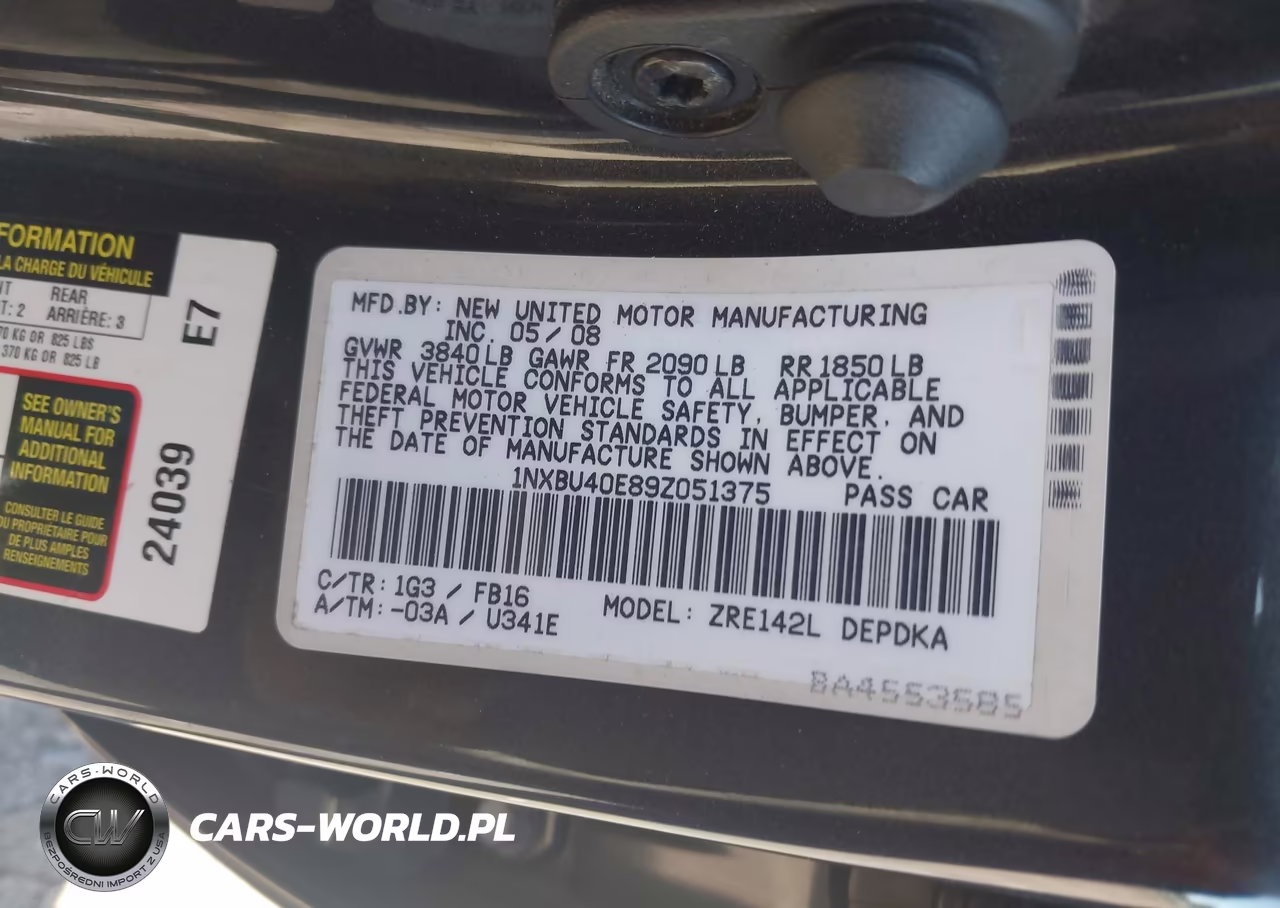2009 Toyota Corolla Le VIN:1NXBU40E89Z051375 - 9