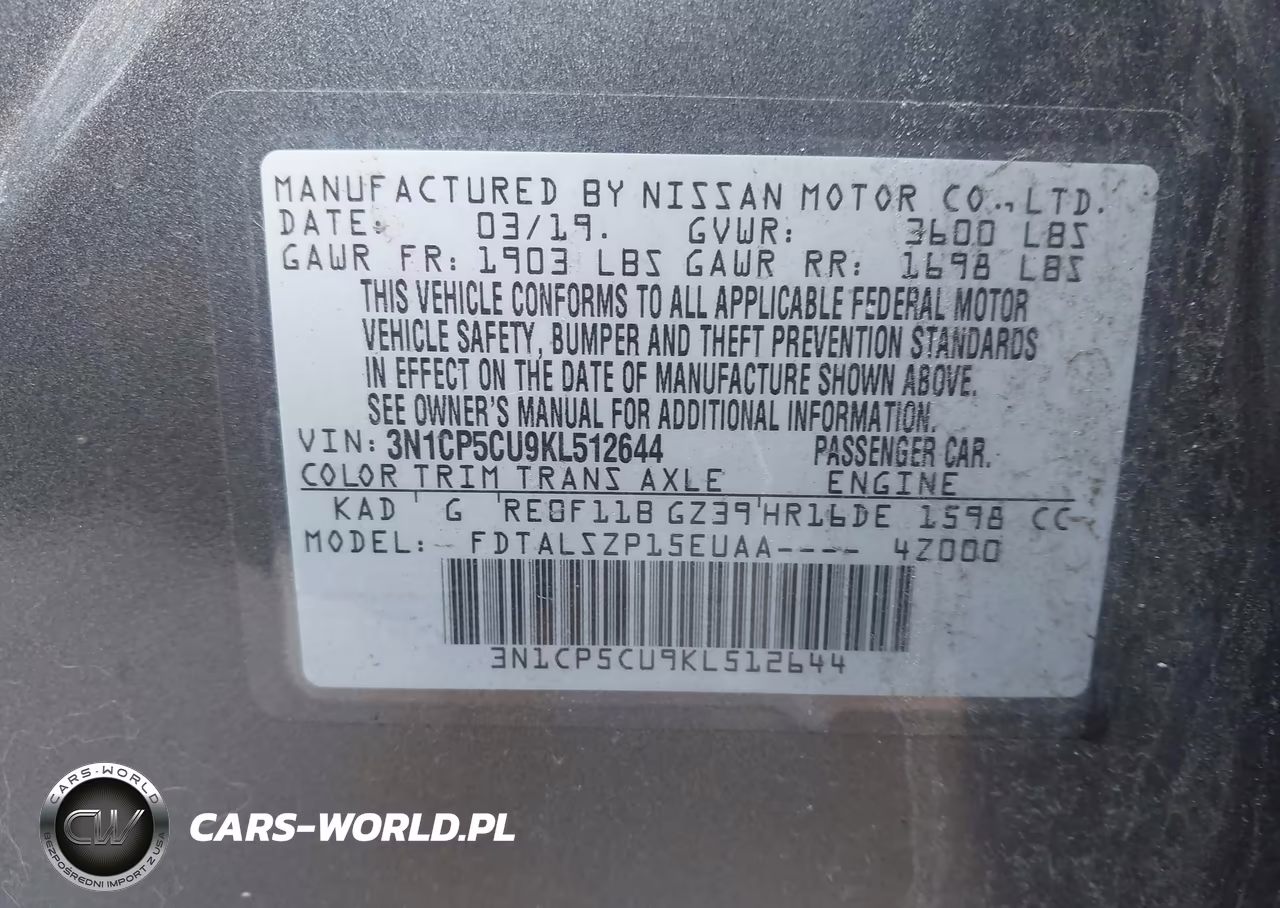 2019 Nissan Kicks Sv VIN:3N1CP5CU9KL512644 - 9