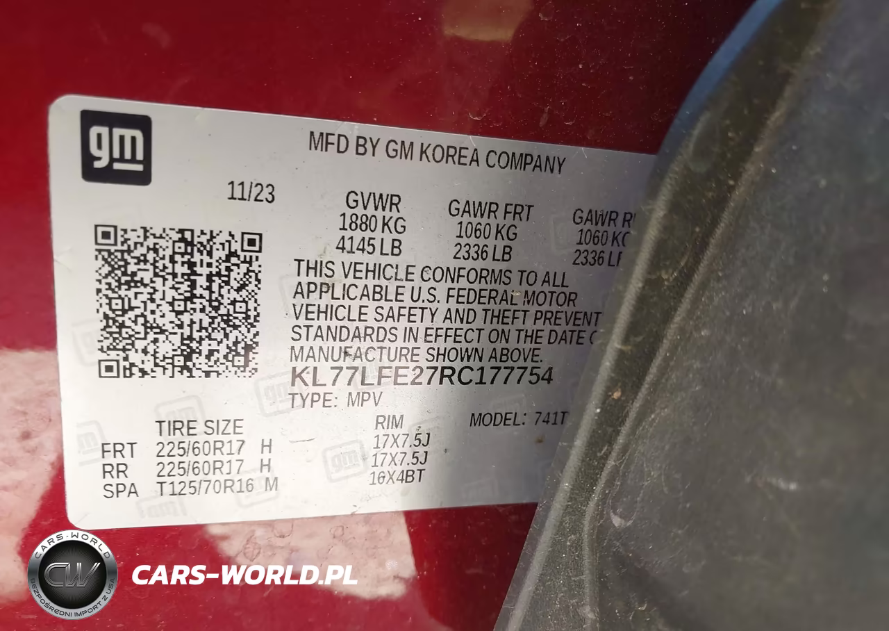 2024 Chevrolet Trax Fwd Sp VIN:KL77LFE27RC177754 - 9