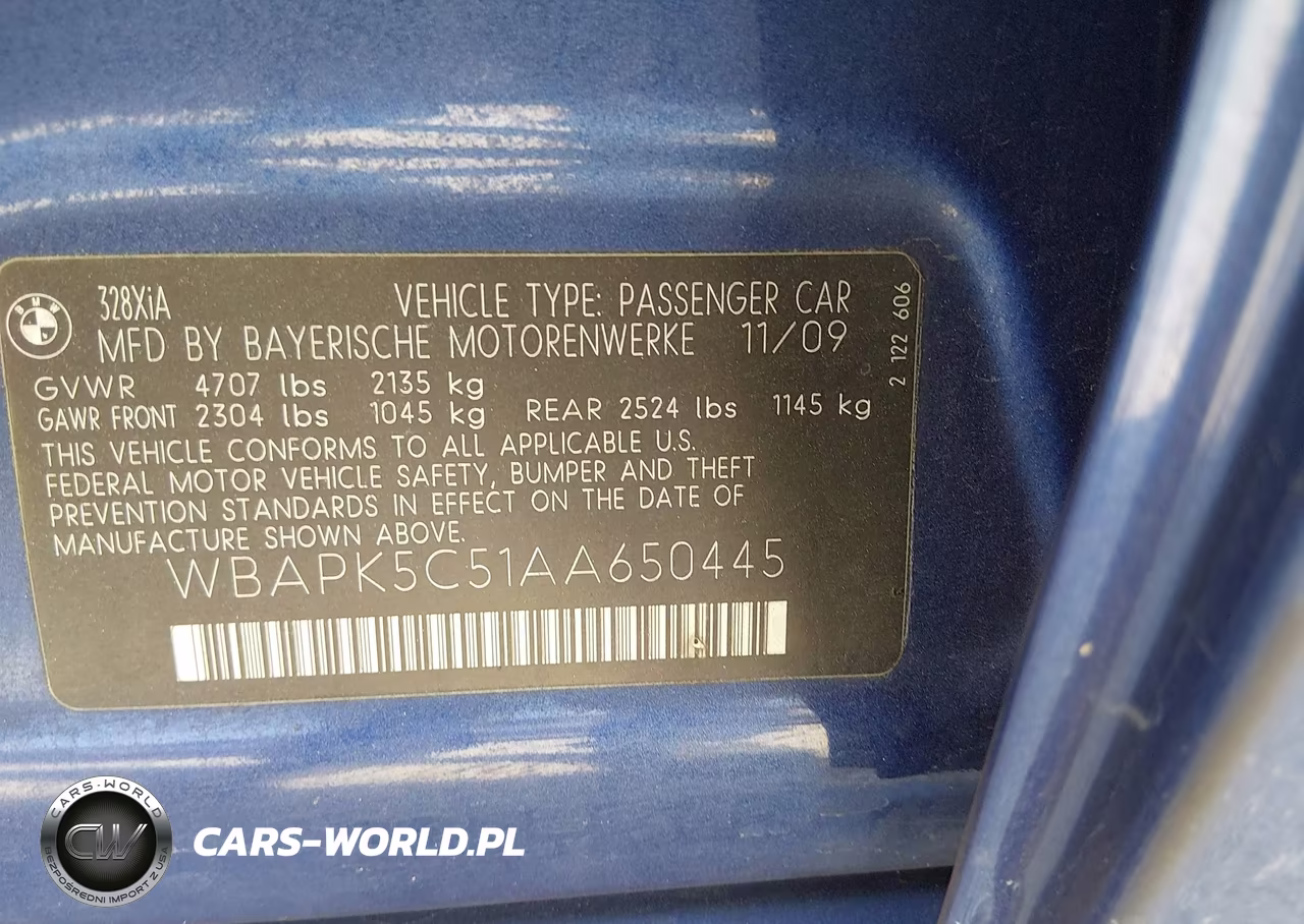 2010 BMW 328I xDrive VIN:WBAPK5C51AA650445 - 9
