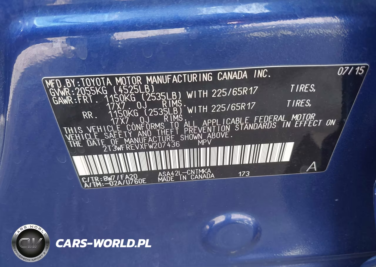 2015 Toyota Rav4 Xle VIN:2T3WFREVXFW207436 - 9