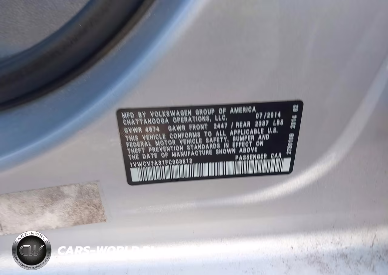 2015 Volkswagen Passat 2.0L Tdi Sel Premium VIN:1VWCV7A31FC003512 - 9