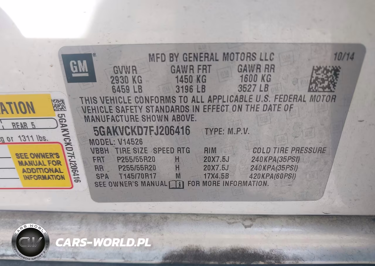 2015 Buick Enclave Premium VIN:5GAKVCKD7FJ206416 - 9