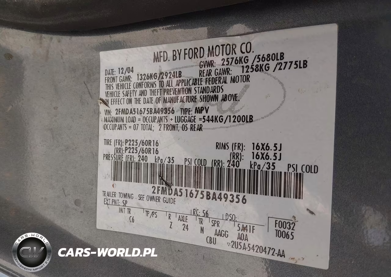 2005 Ford Freestar Se VIN:2FMDA51675BA49356 - 9