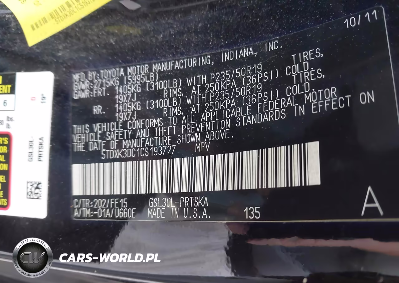 2012 Toyota Sienna Se 8 Passenger VIN:5TDXK3DC1CS193727 - 9