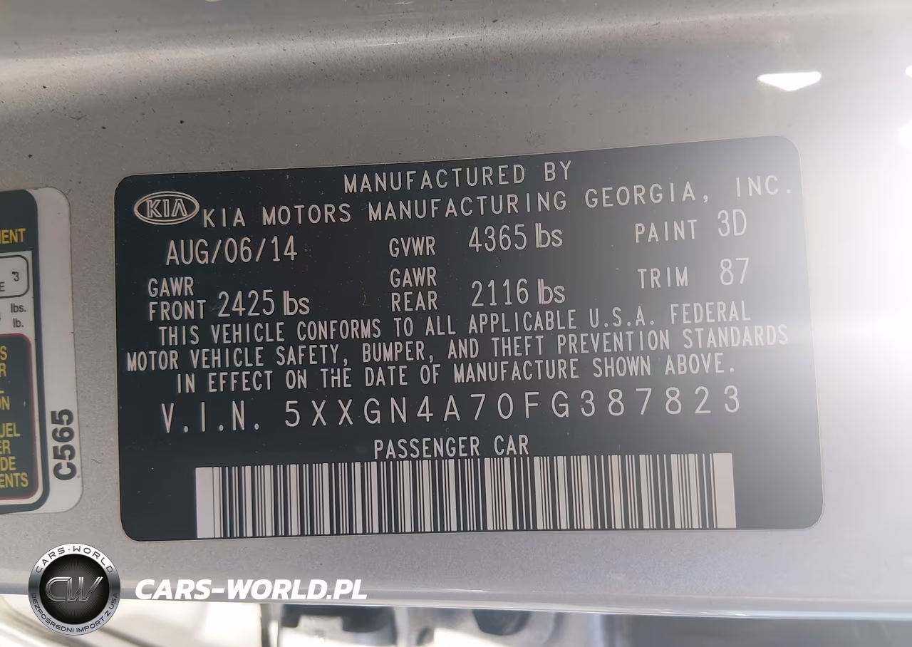 2015 Kia Optima Ex VIN:5XXGN4A70FG387823 - 9