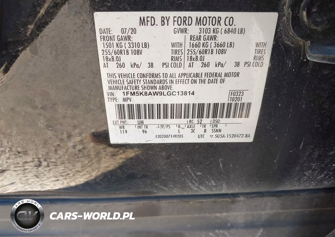 2020 Ford Police Interceptor Utility VIN:1FM5K8AW9LGC13814 - 9