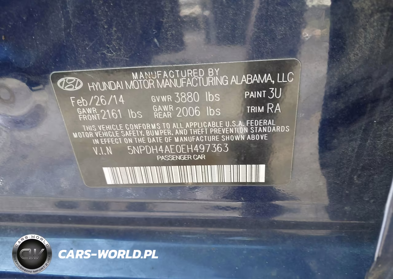2014 Hyundai Elantra Se VIN:5NPDH4AE0EH497363 - 9