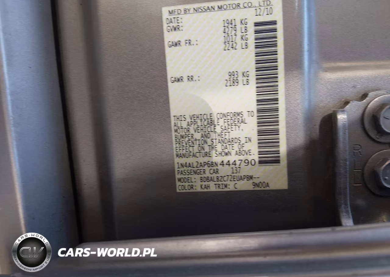 2011 Nissan Altima 2.5 S VIN:1N4AL2AP6BN444790 - 9