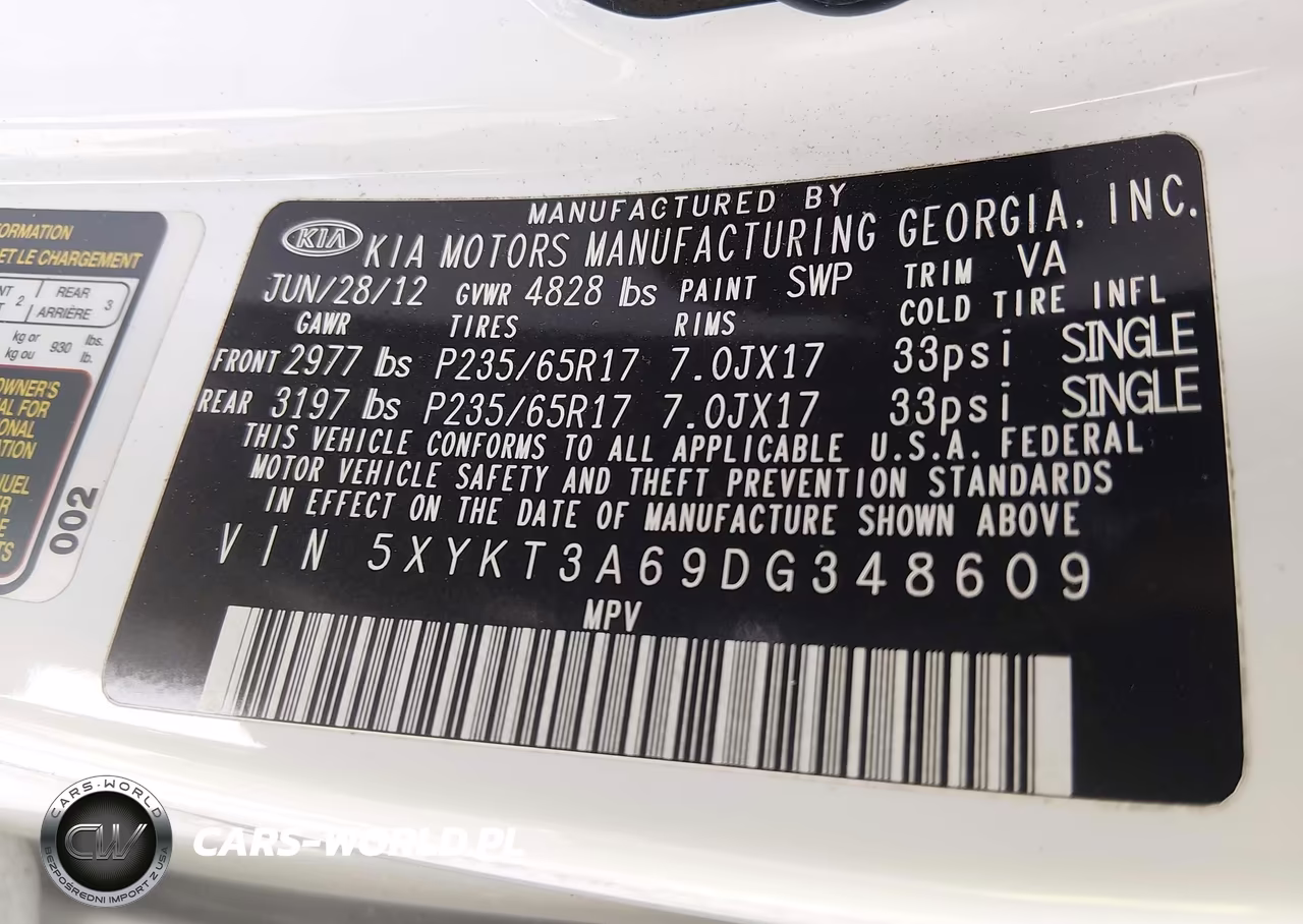 2013 Kia Sorento Lx VIN:5XYKT3A69DG348609 - 9
