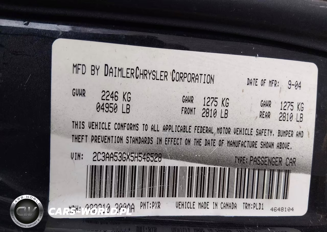 2005 Chrysler 300 Touring VIN:2C3AA53GX5H546528 - 9