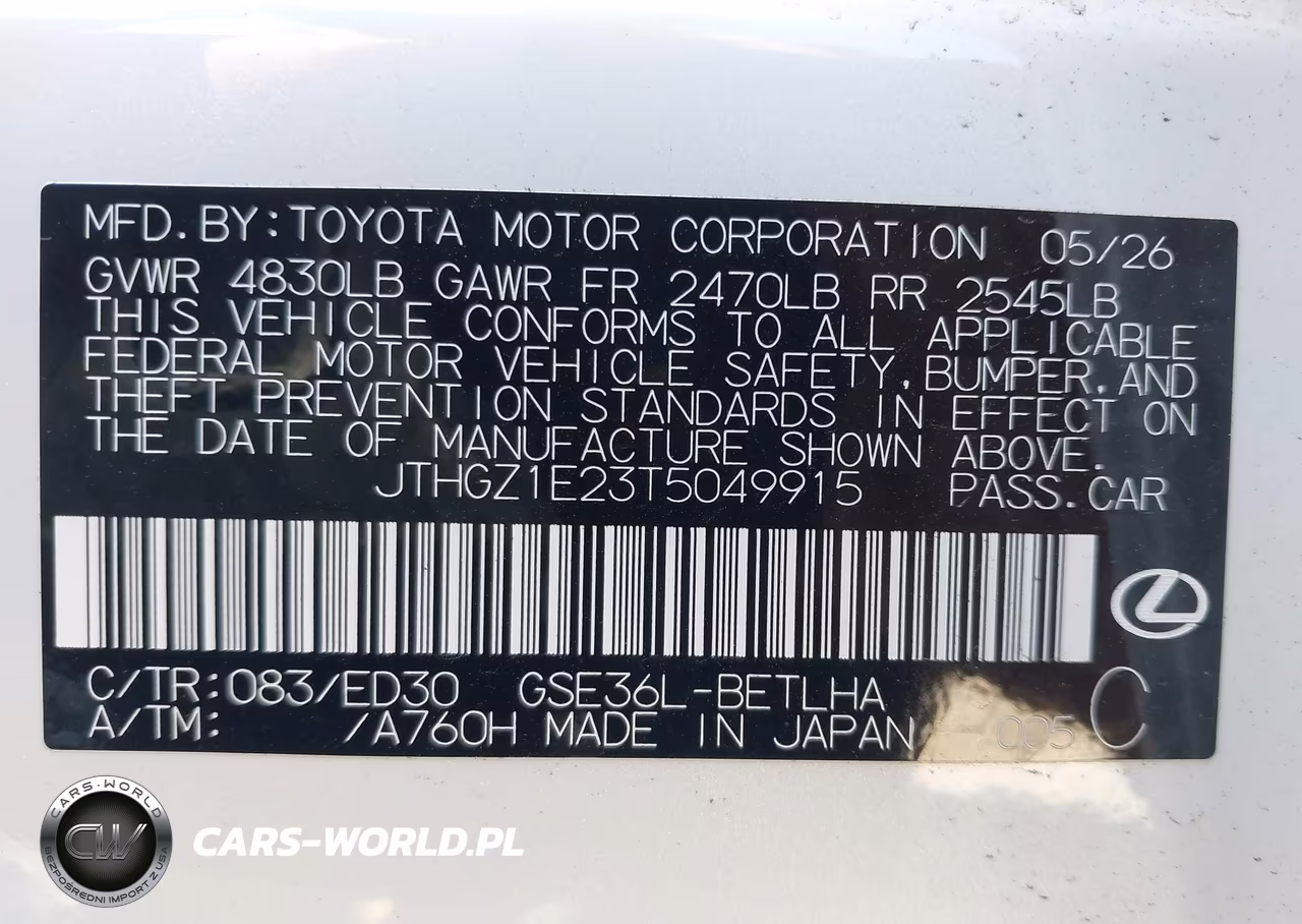 2026 Lexus Is 350 F Sport VIN:JTHGZ1E23T5049915 - 9