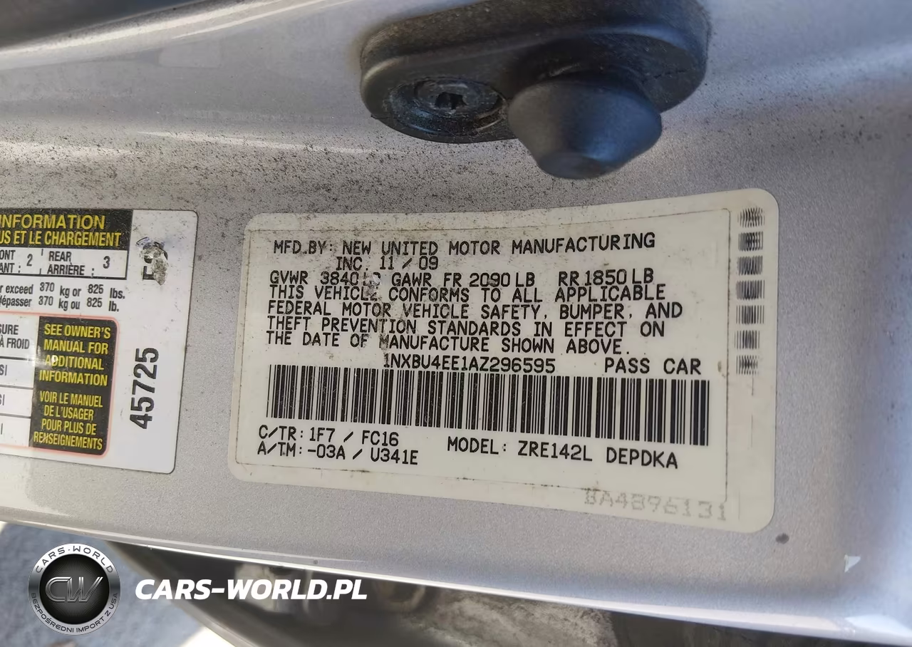 2010 Toyota Corolla Le VIN:1NXBU4EE1AZ296595 - 9