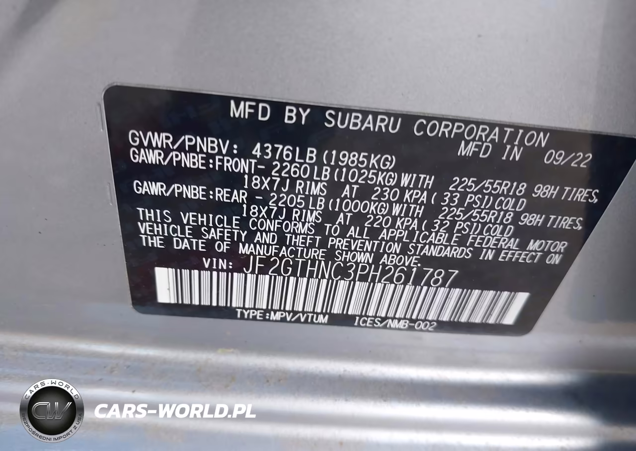 2023 Subaru Crosstrek Limited VIN:JF2GTHNC3PH261787 - 9
