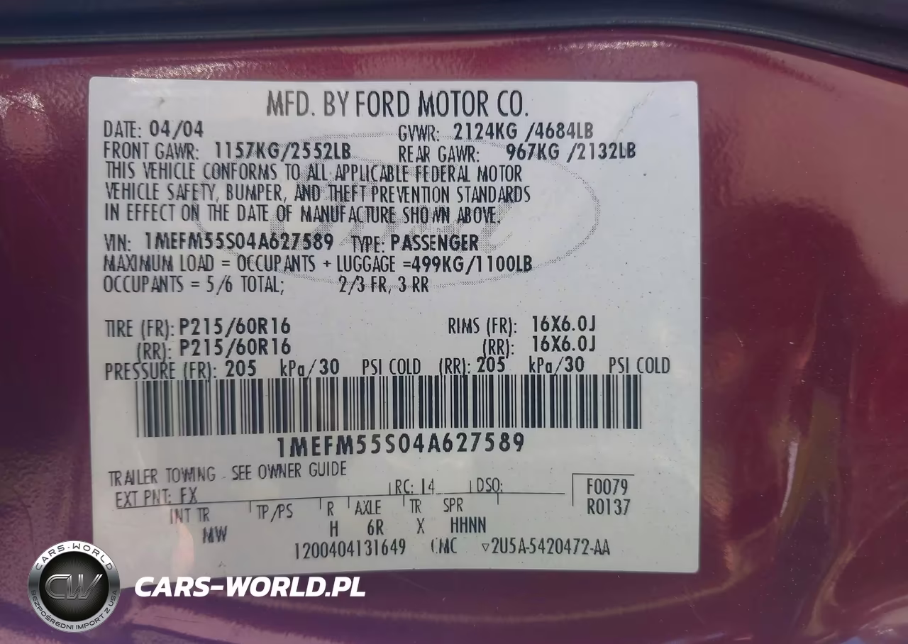 2004 Mercury Sable Ls Premium VIN:1MEFM55S04A627589 - 9