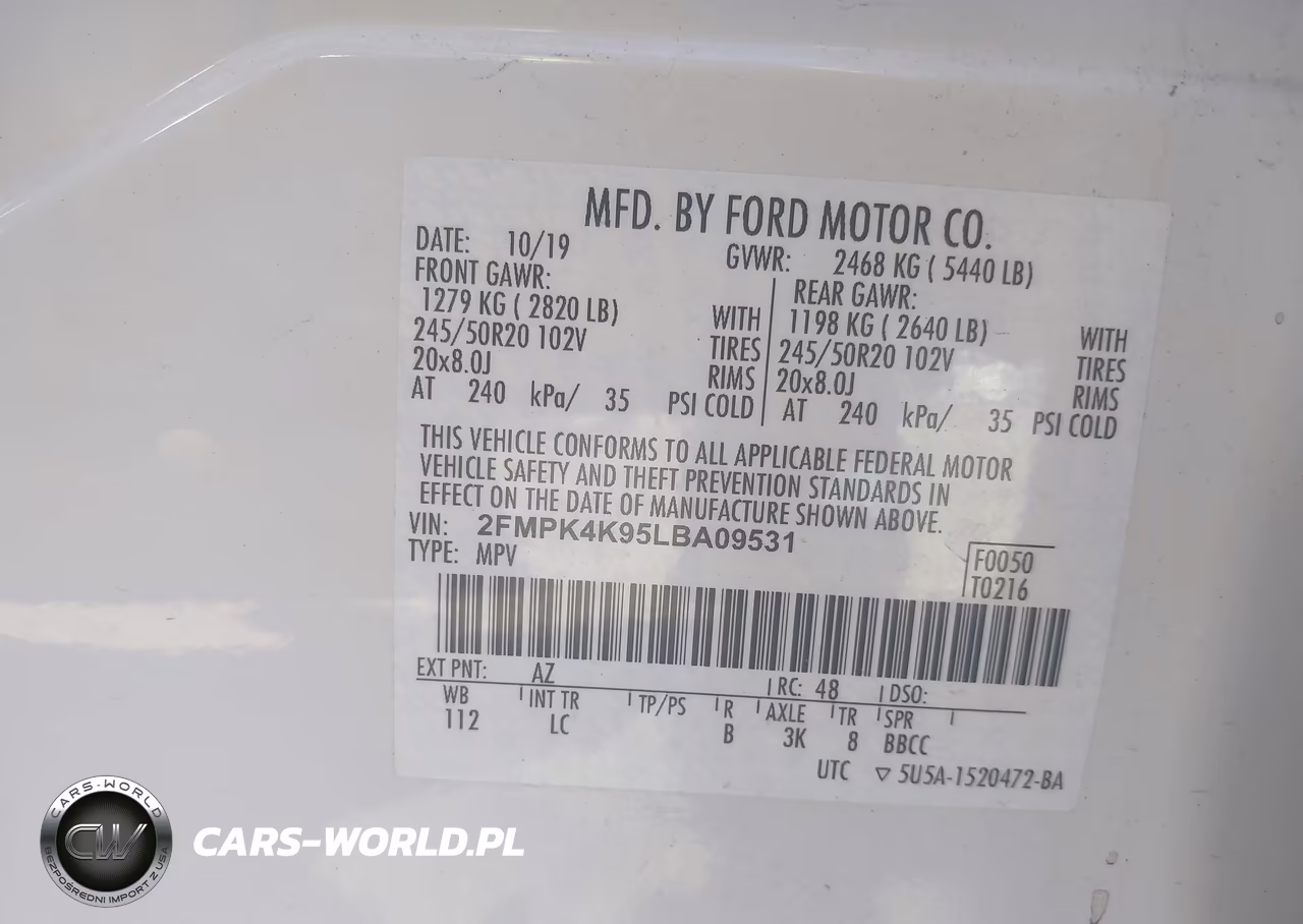 2020 Ford Edge Titanium VIN:2FMPK4K95LBA09531 - 9
