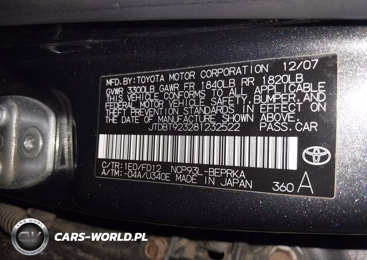 2008 Toyota Yaris VIN:JTDBT923281232522 - 9