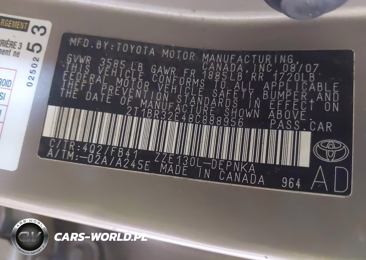 2008 Toyota Corolla Le VIN:2T1BR32E48C888956 - 9