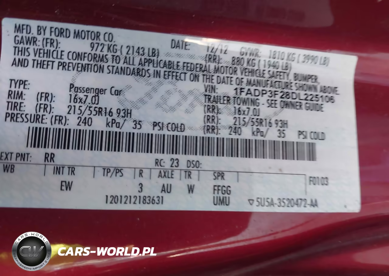 2013 Ford Focus Se VIN:1FADP3F28DL225106 - 9